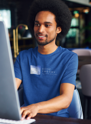 Ridge Theory developer working at a computer
